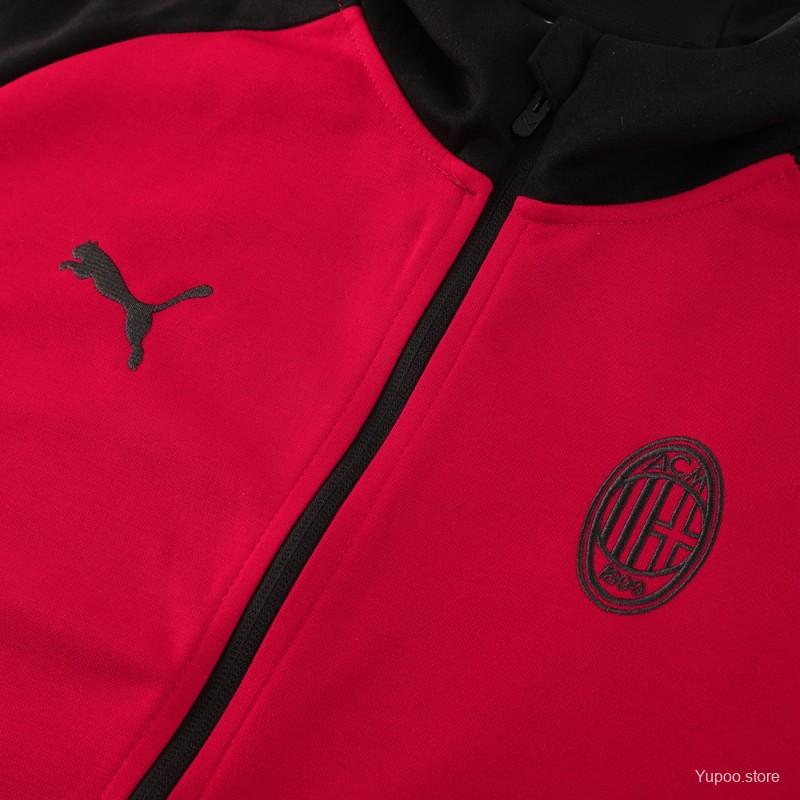 24/25 AC Milan Red/Black Hoodie Tracksuit
